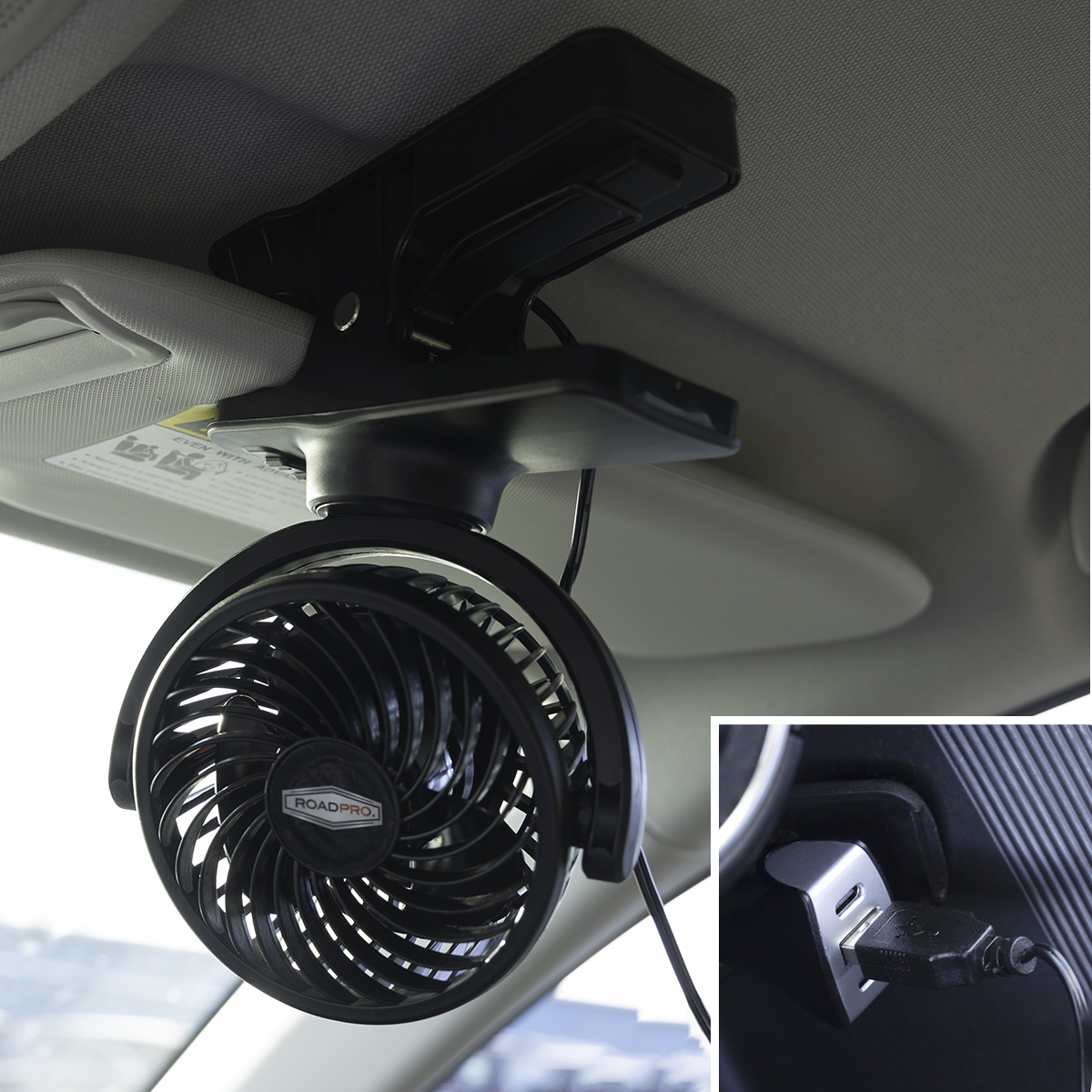 RoadPro 4-inch USB Clip-On Fan